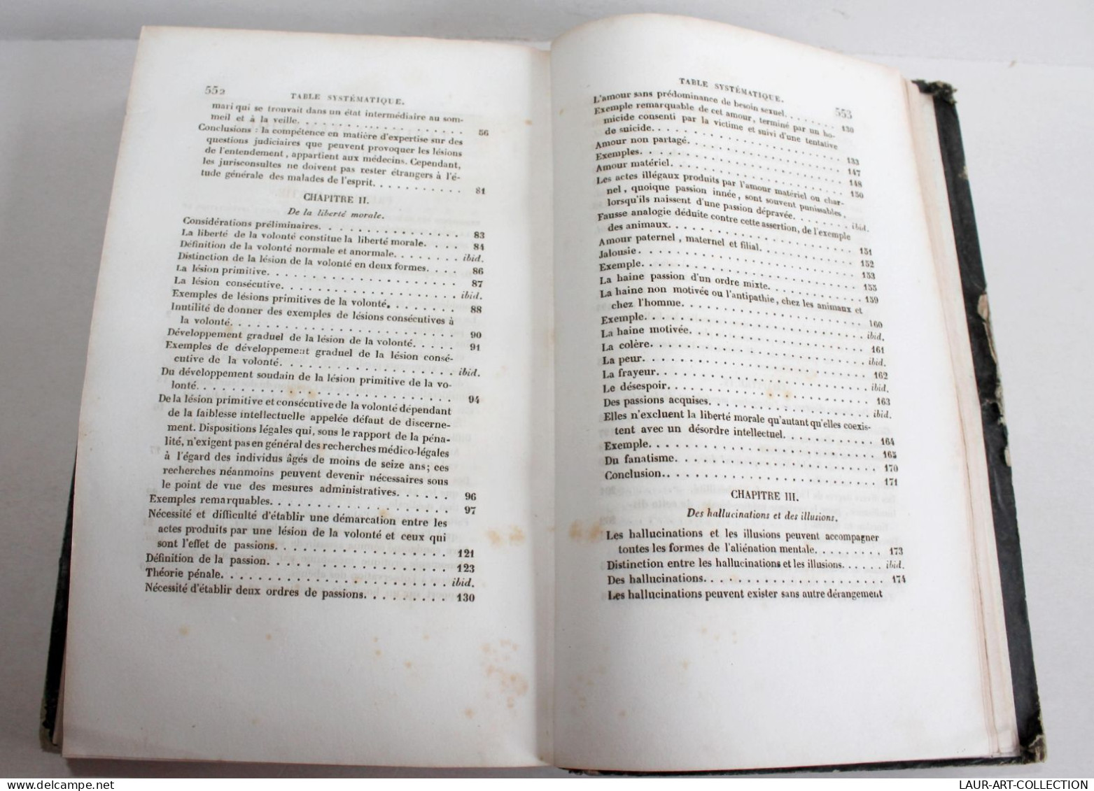 DE LA FOLIE DANS SES RAPPORTS AVEC QUESTIONS MEDICO JUDICIAIRES Par H. MARC 1840 / ANCIEN LIVRE XIXe SIECLE (2603.139) - Droit