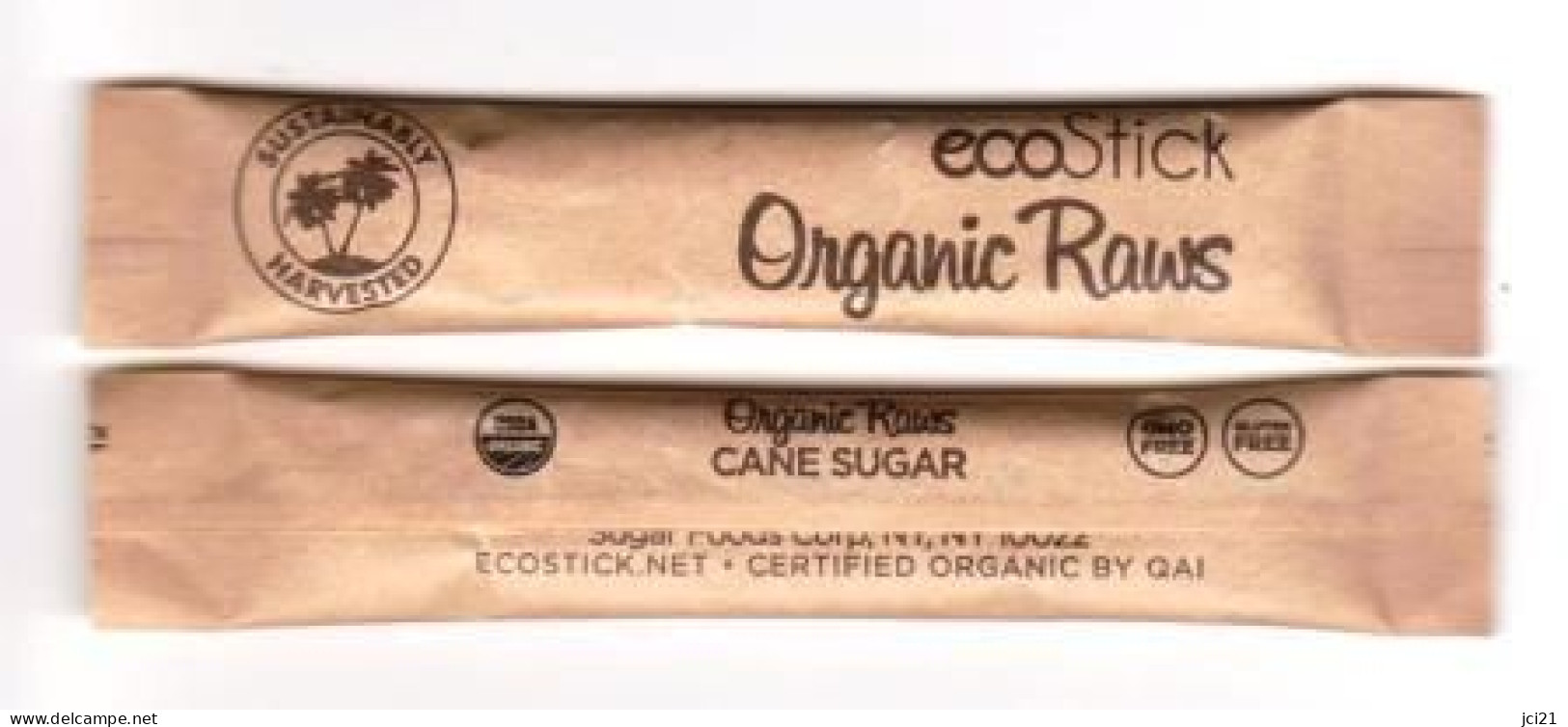 2 Sachets Stick Buchette Sucre USA " Organic Raws " (S284) _Di533 - Azúcar