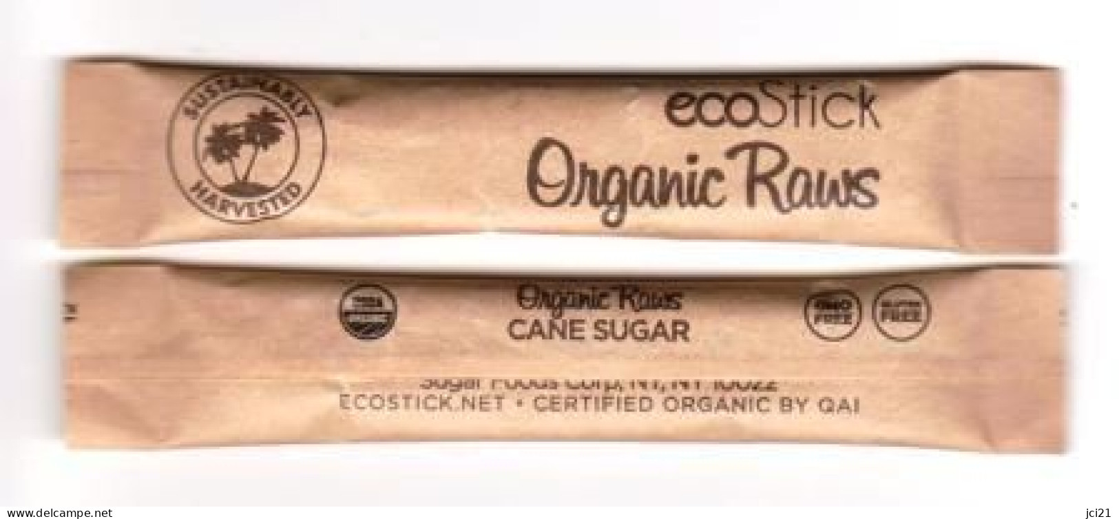 2 Sachets Stick Buchette Sucre USA " Organic Raws " (S284) _Di533 - Zucker