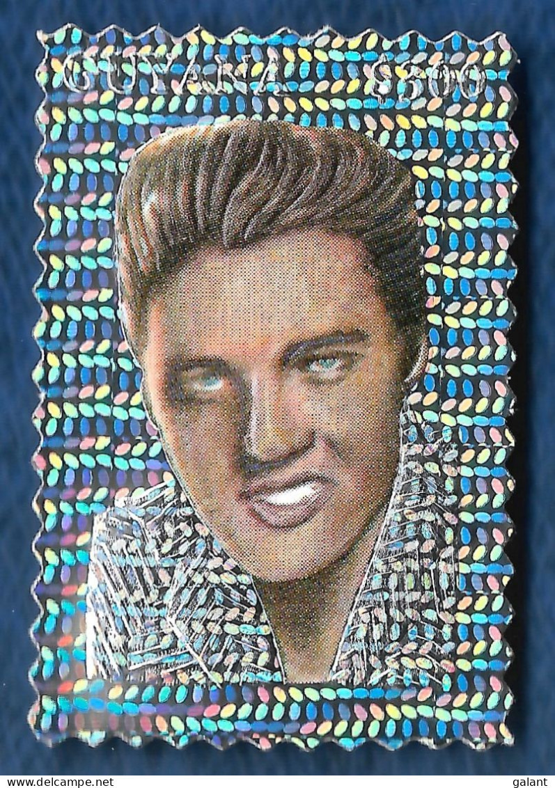 Guyana 1994 Elvis Presley Music Singer Silver HOLOGRAM Stamp Argent MNH** Rare - Ologrammi