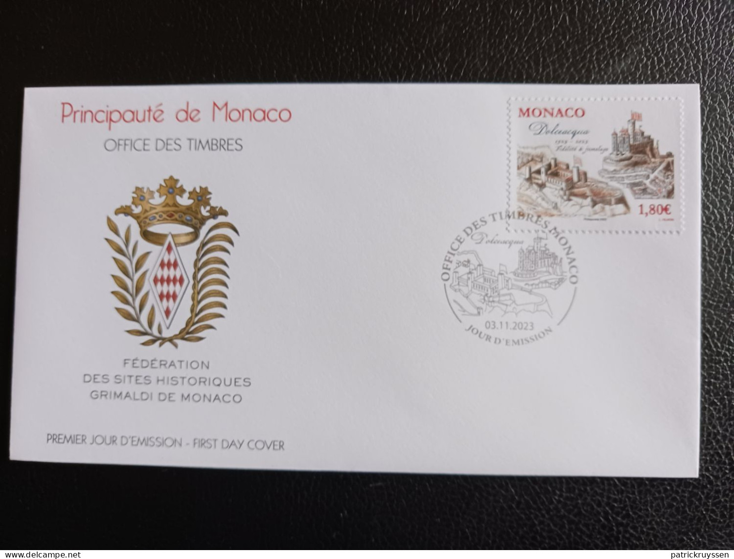 Monaco 2023 Ancient Grimaldi Historical Site DOLCEACQUA Parish Church 1v FDC PJ - Unused Stamps