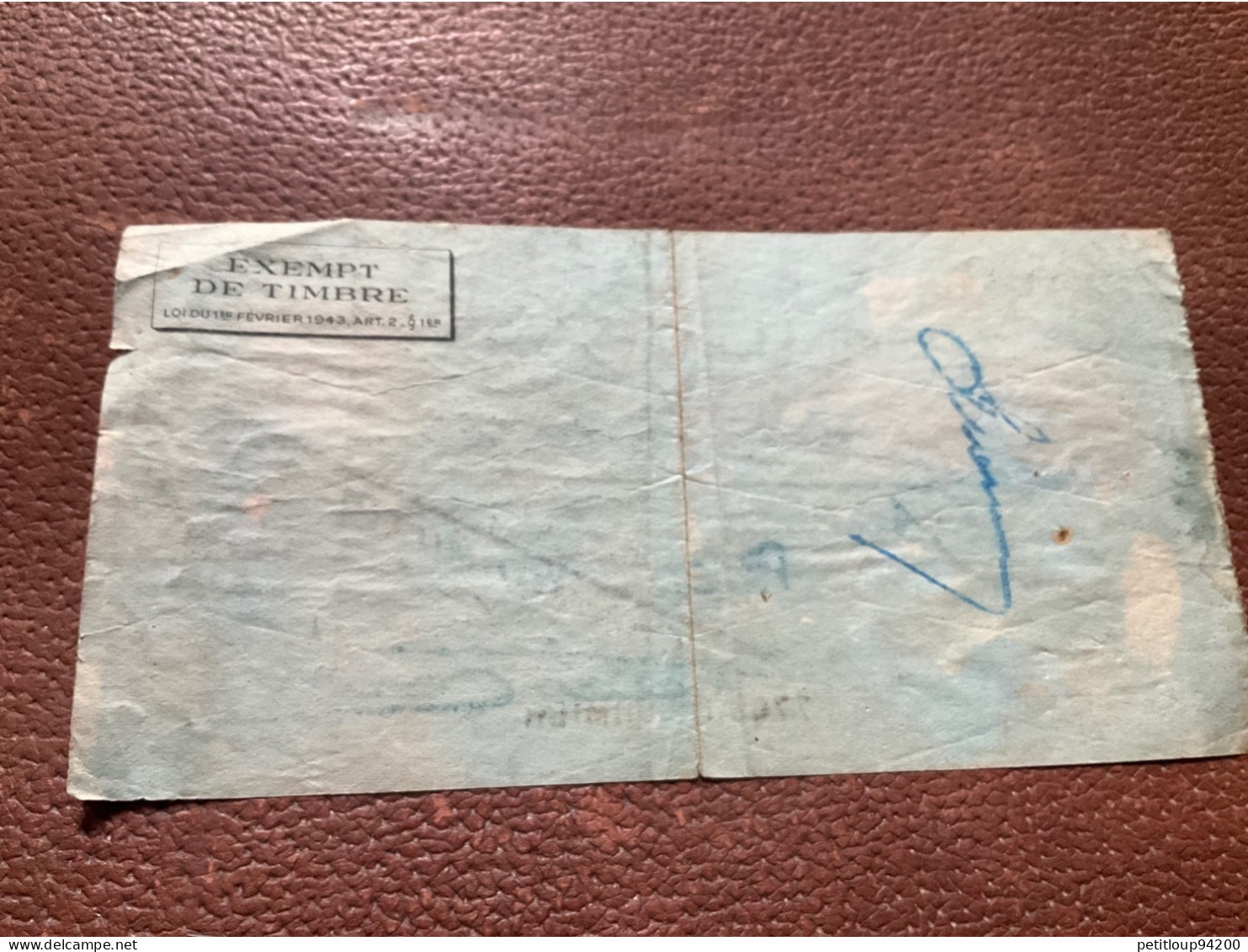 BANQUE L.DUPONT & CIE Chèque Bancaire ANNÉE 1943 - Cheques & Traverler's Cheques