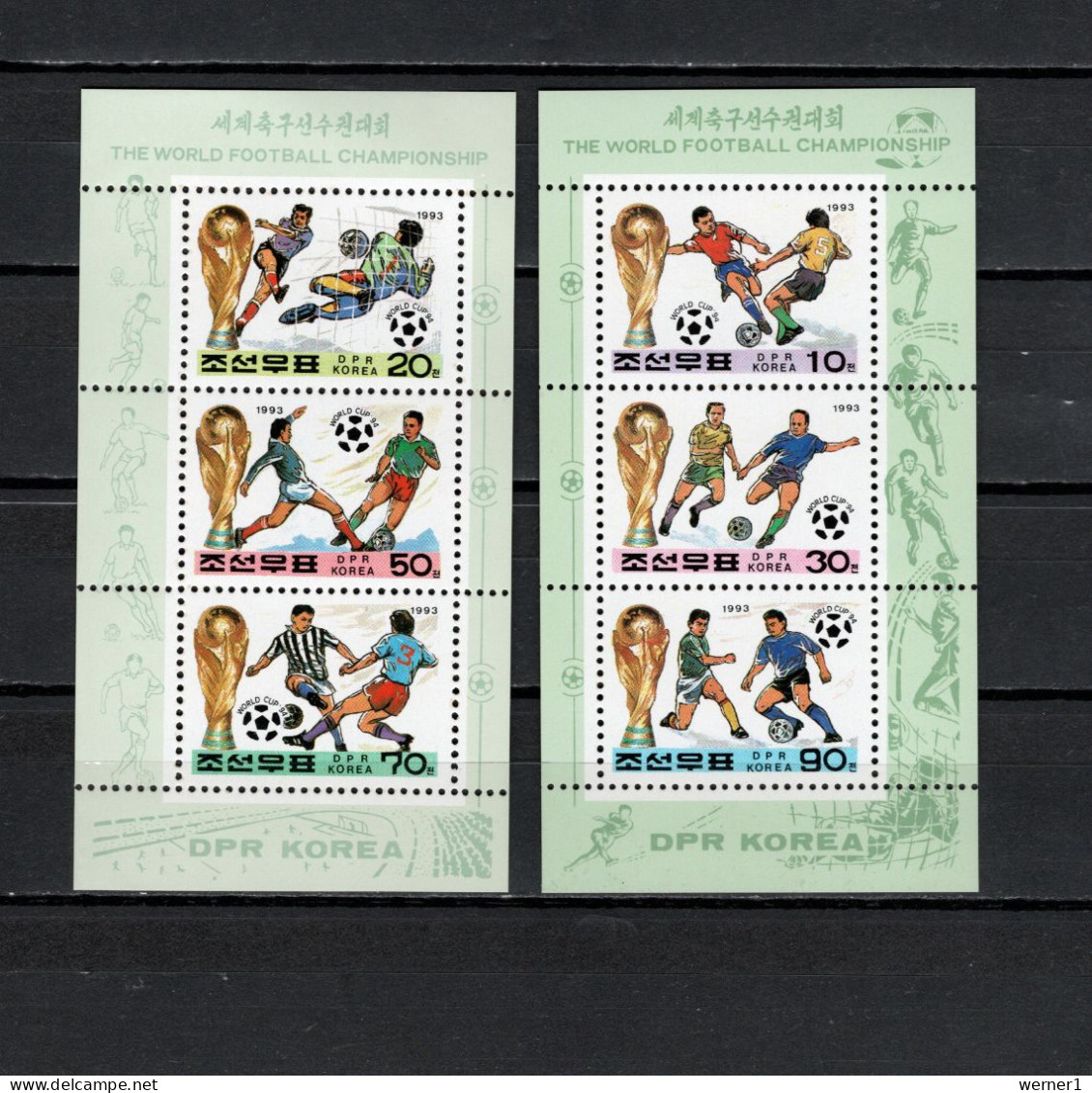 North Korea 1993 Football Soccer World Cup Set Of 2 Sheetlets MNH - 1994 – Vereinigte Staaten
