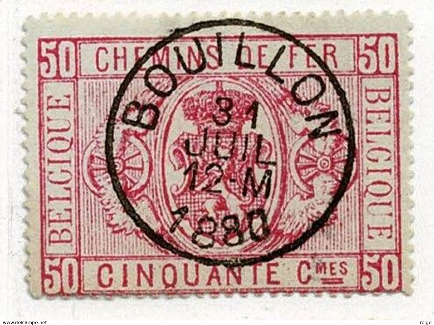 D146   BOUILLON     POSTSTEMPEL  OP SPOORWEGZEGEL N° 4 - Oblitérés