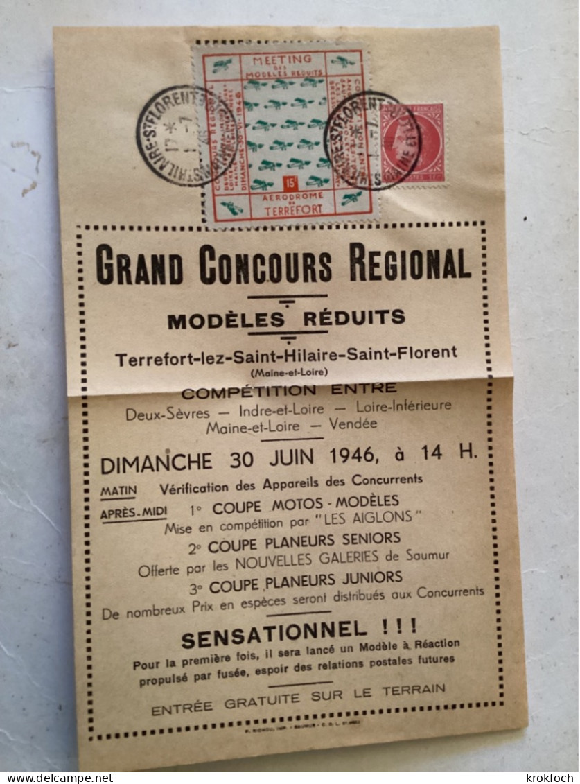 Saint-Hilaire Saint-Florent 49 - Meeting Aérien Modèles Réduits 1946 Terrefort - Vignette - Aviazione
