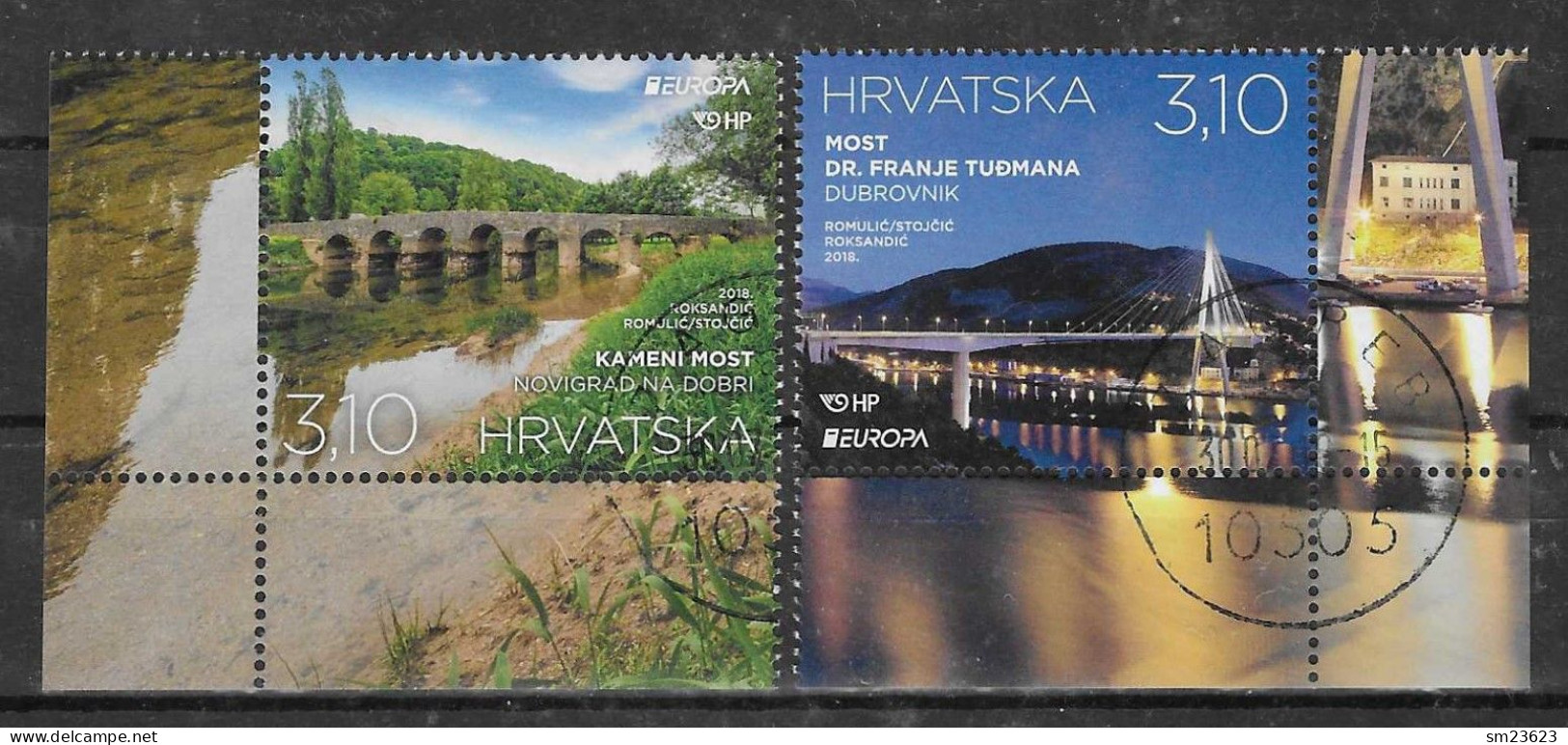 Kroatien / Hrvatska  2018 , EUROPA CEPT / Pontes / Brücken / Bridge - Gestempelt / Fine Used / (o) - 2018