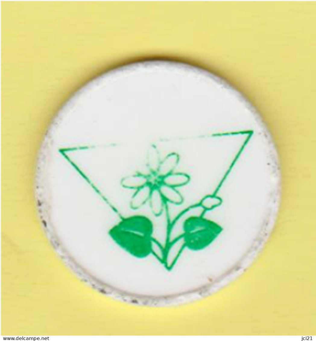 Jeton De Caddie " Fleur Dans Un Triangle " _Je269 - Trolley Token/Shopping Trolley Chip