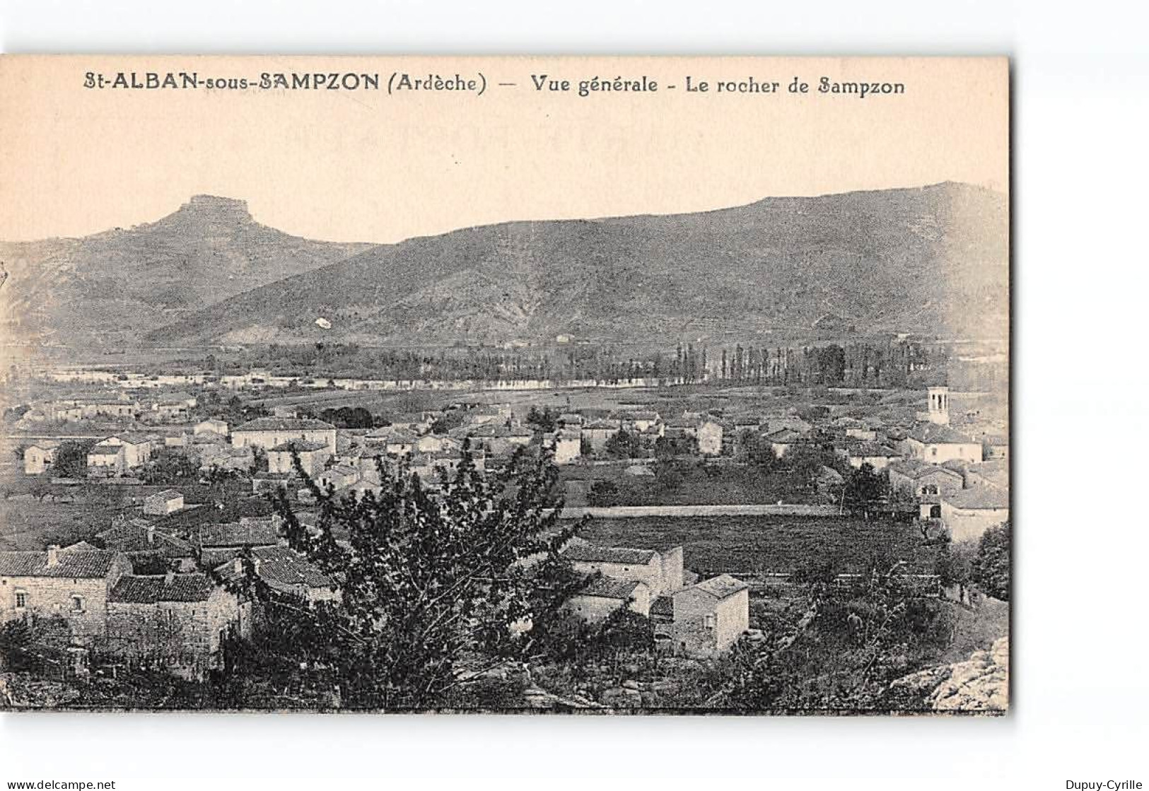 SAINT ALBAN SOUS SAMPZON - Vue Générale - Le Rocher De Sampzon - Très Bon état - Altri & Non Classificati