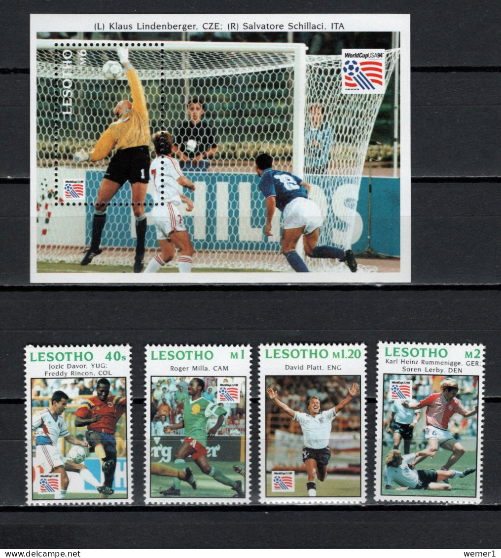 Lesotho 1994 Football Soccer World Cup 4 Stamps + S/s MNH - 1994 – États-Unis