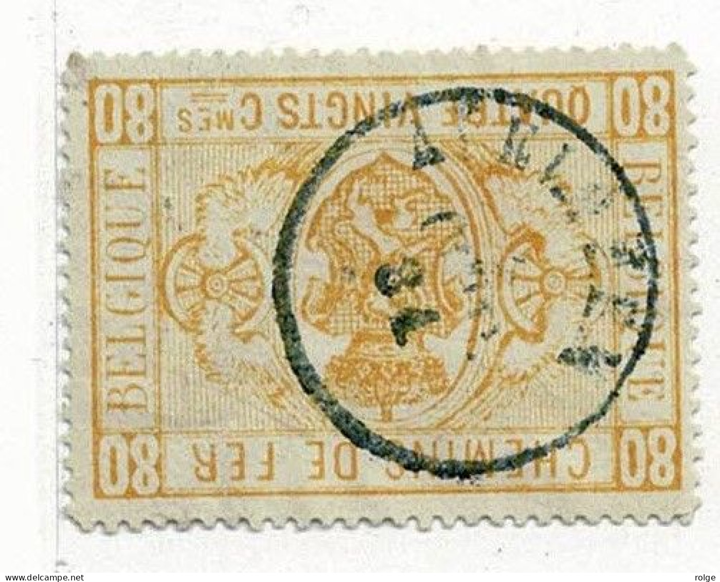 D151  DUBBEL CIRKEL   AVELGHEM     POSTSTEMPEL  OP SPOORWEGZEGEL N° 5 - Usati