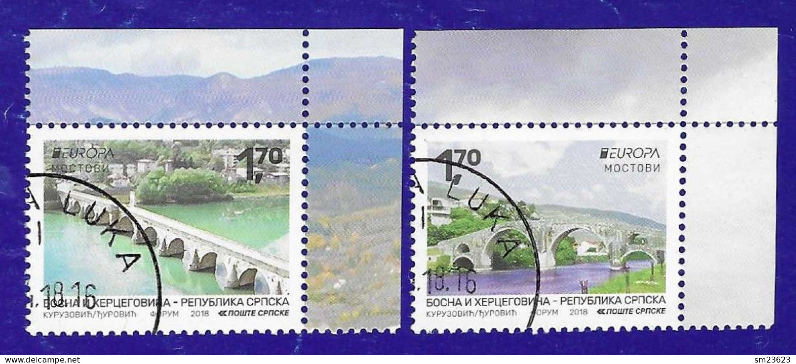 Serbische Republik Bosnien 2018 Mi.Nr. 685 / 86 , EUROPA CEPT / Pontes / Brücken / Bridge - Gestempelt / Fine Used / (o) - 2018