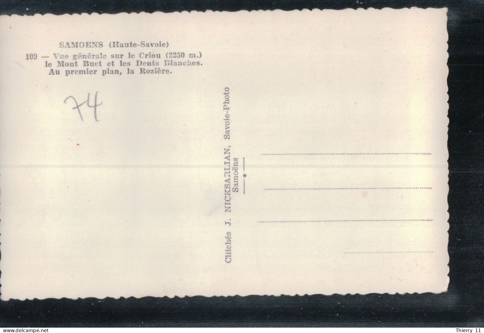 Cpsm 74 Samoens Vue Générale Sur Le Criou, Le Mont Buet Et Les Dents Blanches, Au Premier Plan La Rozière - Samoëns