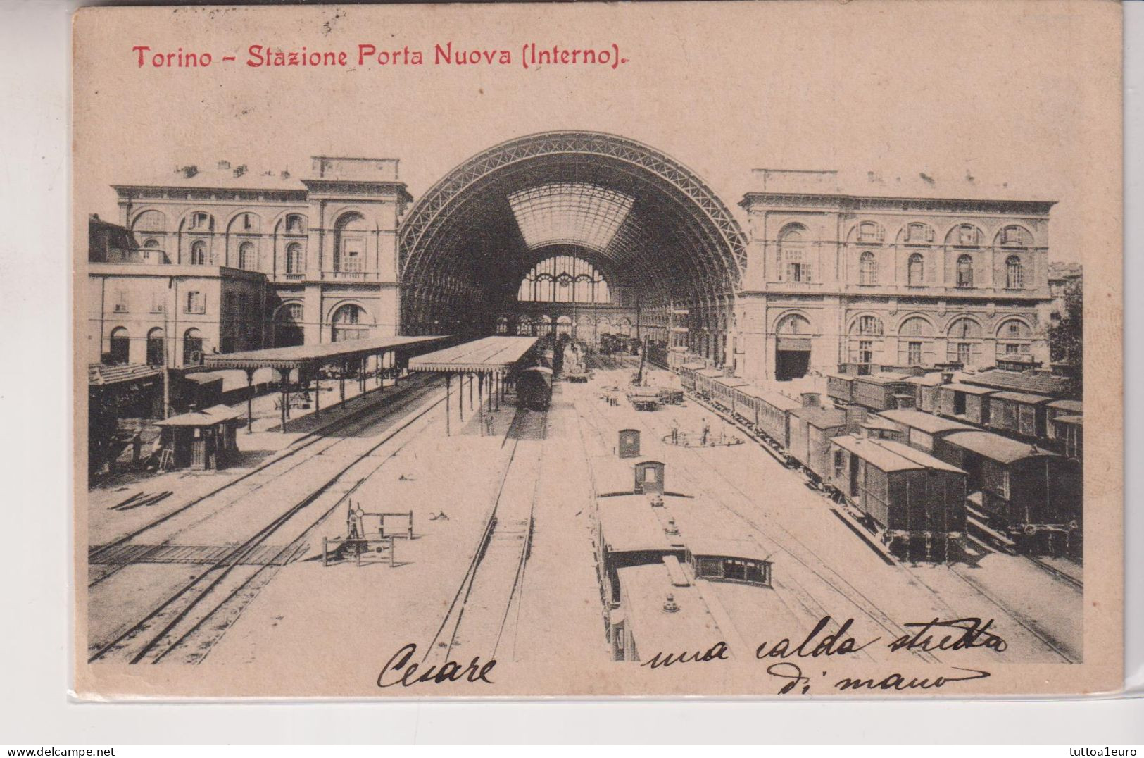 TORINO STAZIONE PORTA NUOVA  INTERNO TRENI TRAIN  VG  1904 - Autres & Non Classés