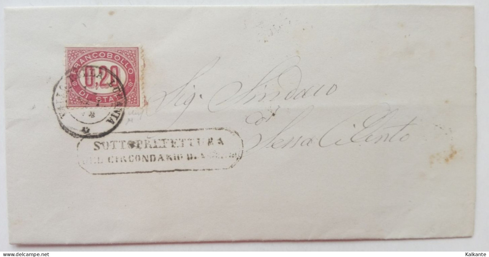 1879 - Lettera Inviata Alla Sottoprefettura Di Vallo Della Lucania (Salerno) - Poststempel