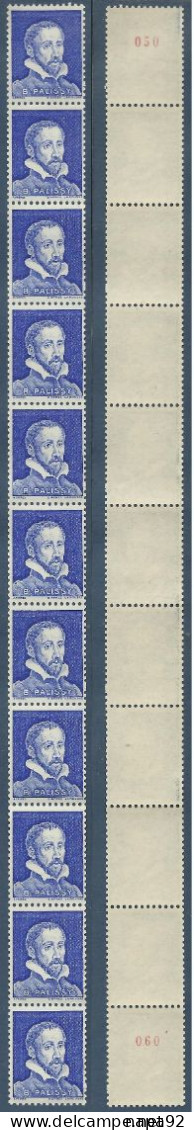 FRANCE - ROULETTE DE 11 TIMBRES** AVEC 2 NUMEROS ROUGES - BERNARD PALISSY - BLEU - Francobolli In Bobina