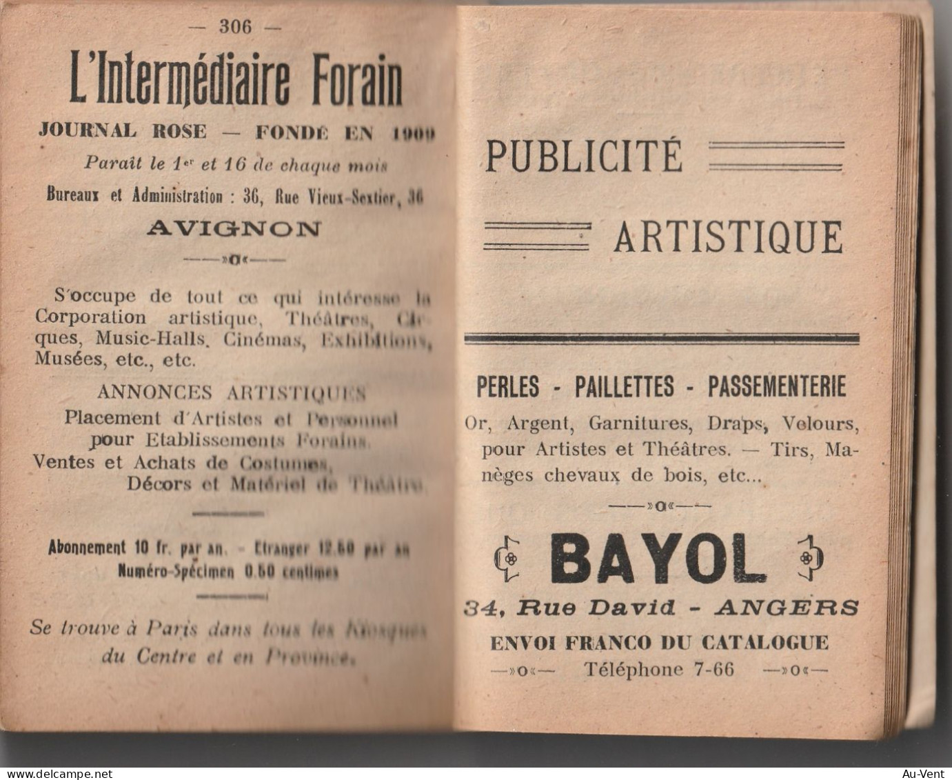 84 GUIDE L'INTERMEDIAIRE DES FORAINS ( Foire En France 1921)editions Teyssier Avignon - Montpellier