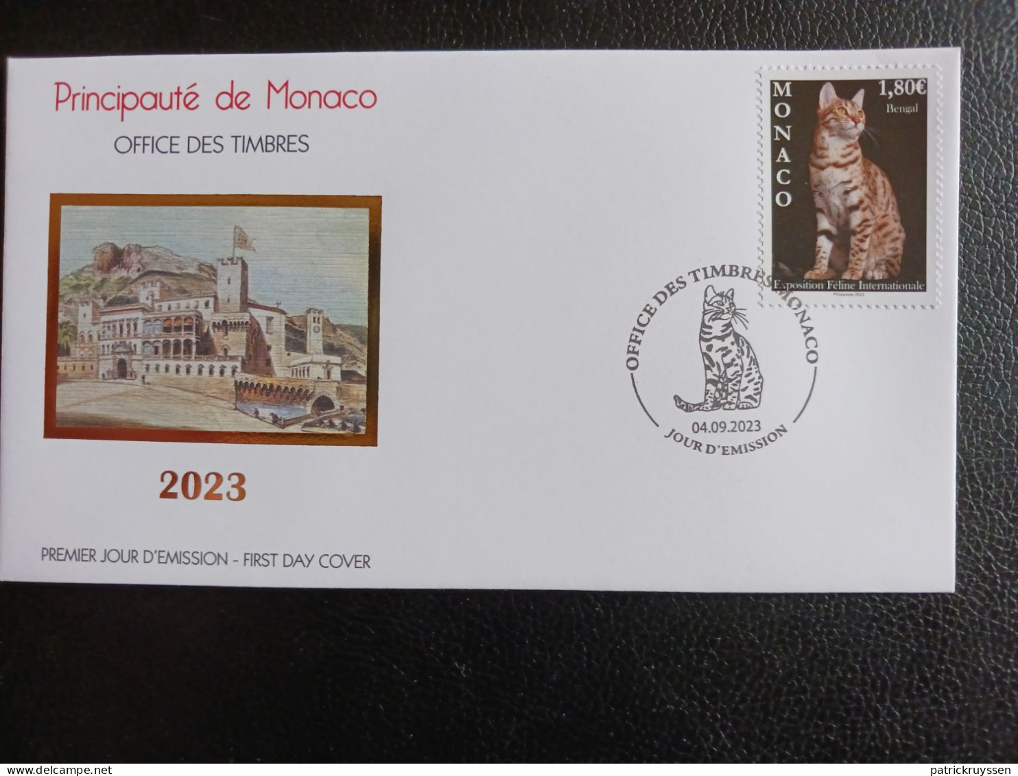 Monaco 2023 Cats BENGAL Black Smoke Katzen Gatos Gatti Chat Pets 1v FDC PJ - Unused Stamps
