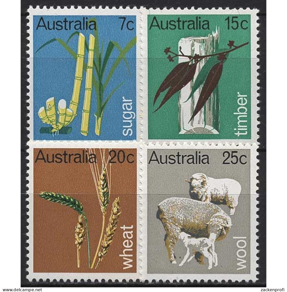 Australien 1969 Grundstoffindustrie Holz Wolle Getreide 418/21 Postfrisch - Ongebruikt