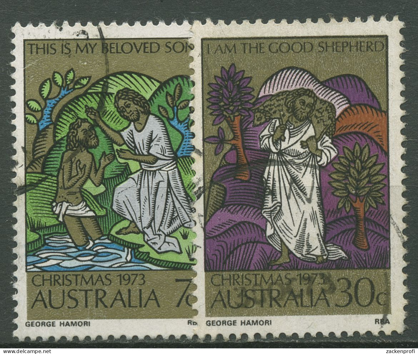 Australien 1973 Weihnachten Taufe Christi Der Gute Hirte 535/36 Gestempelt - Used Stamps