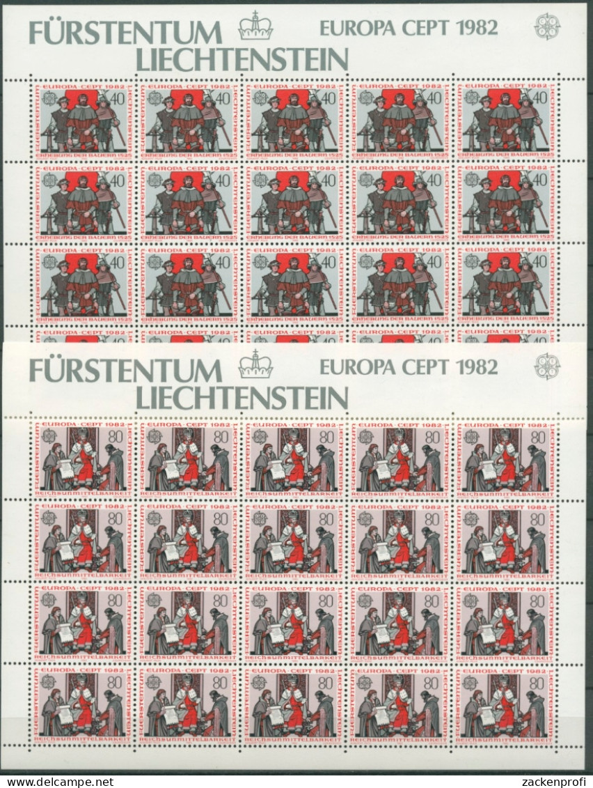 Liechtenstein 1982 Europa CEPT Ereignisse Bogen 791/92 Postfrisch (C13462) - Unused Stamps