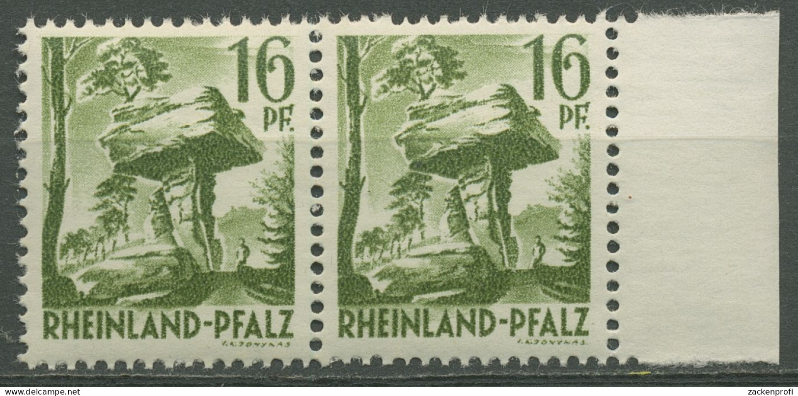 Französische Zone Rheinland-Pfalz 1947 Typenpaar 6 Yv I+II Postfrisch - Rhine-Palatinate