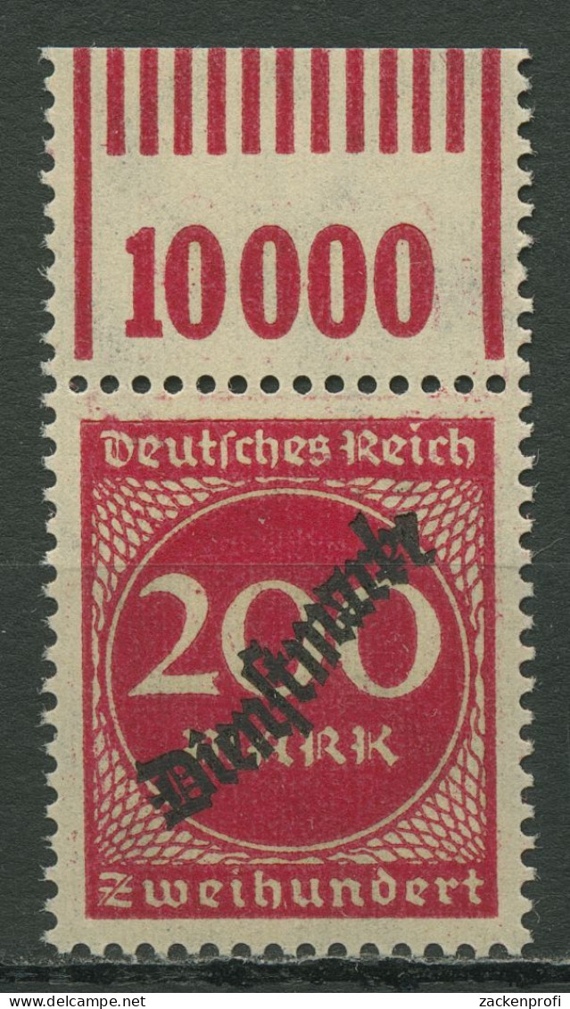 Deutsches Reich Dienstmarke 1923 Walzen-Oberrand D 78 W OR 1'11'1 Postfrisch - Servizio