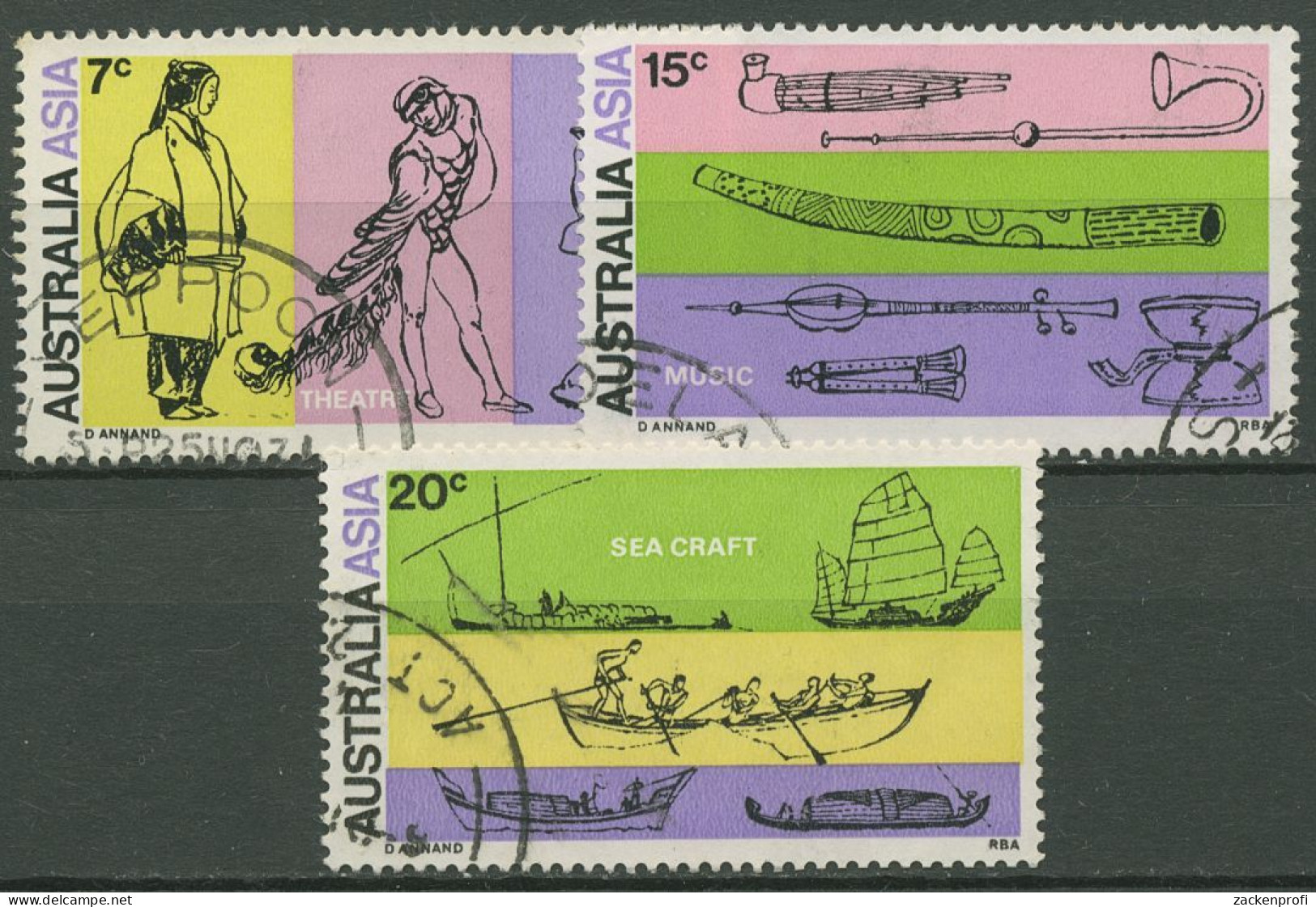 Australien 1971 Int. Orientalisten-Kongress Boote Musik 461/63 Gestempelt - Usati