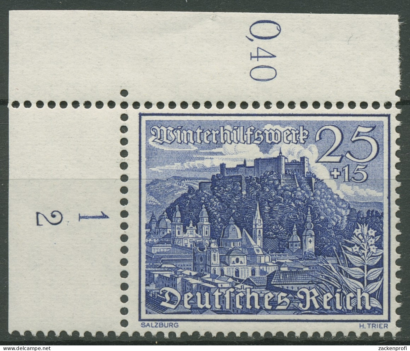 Deutsches Reich 1939 WHW Bauwerke Ecke Mit Formnummer 737 FN 2 Postfrisch - Nuovi