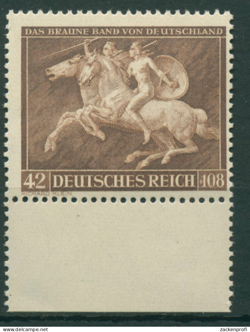 Deutsches Reich 1941 Galopprennen Braunes Band 780 Unterrand Postfrisch - Ongebruikt