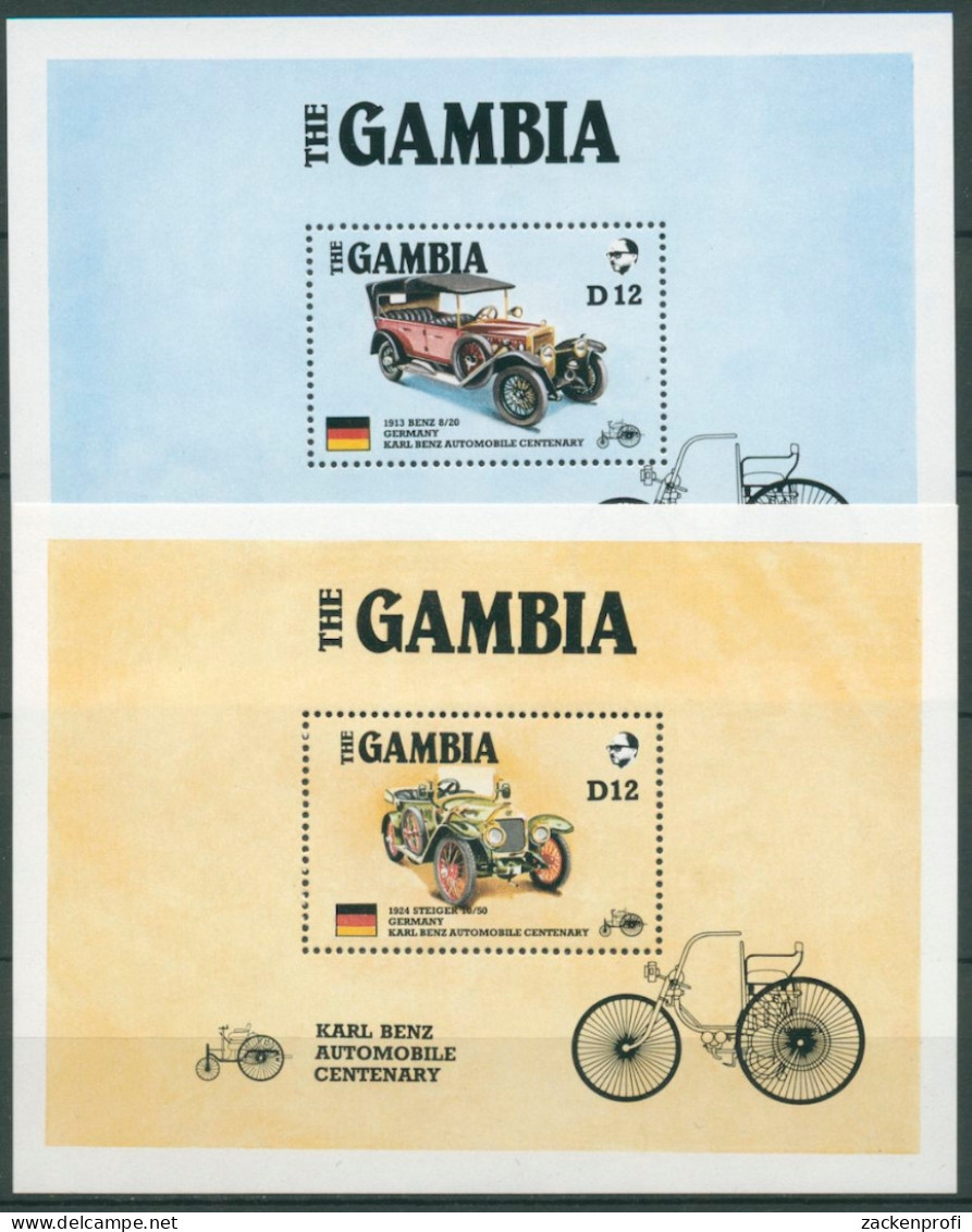 Gambia 1986 100 Jahre Automobil Karl Benz Block 24/25 Postfrisch (C28158) - Gambia (1965-...)