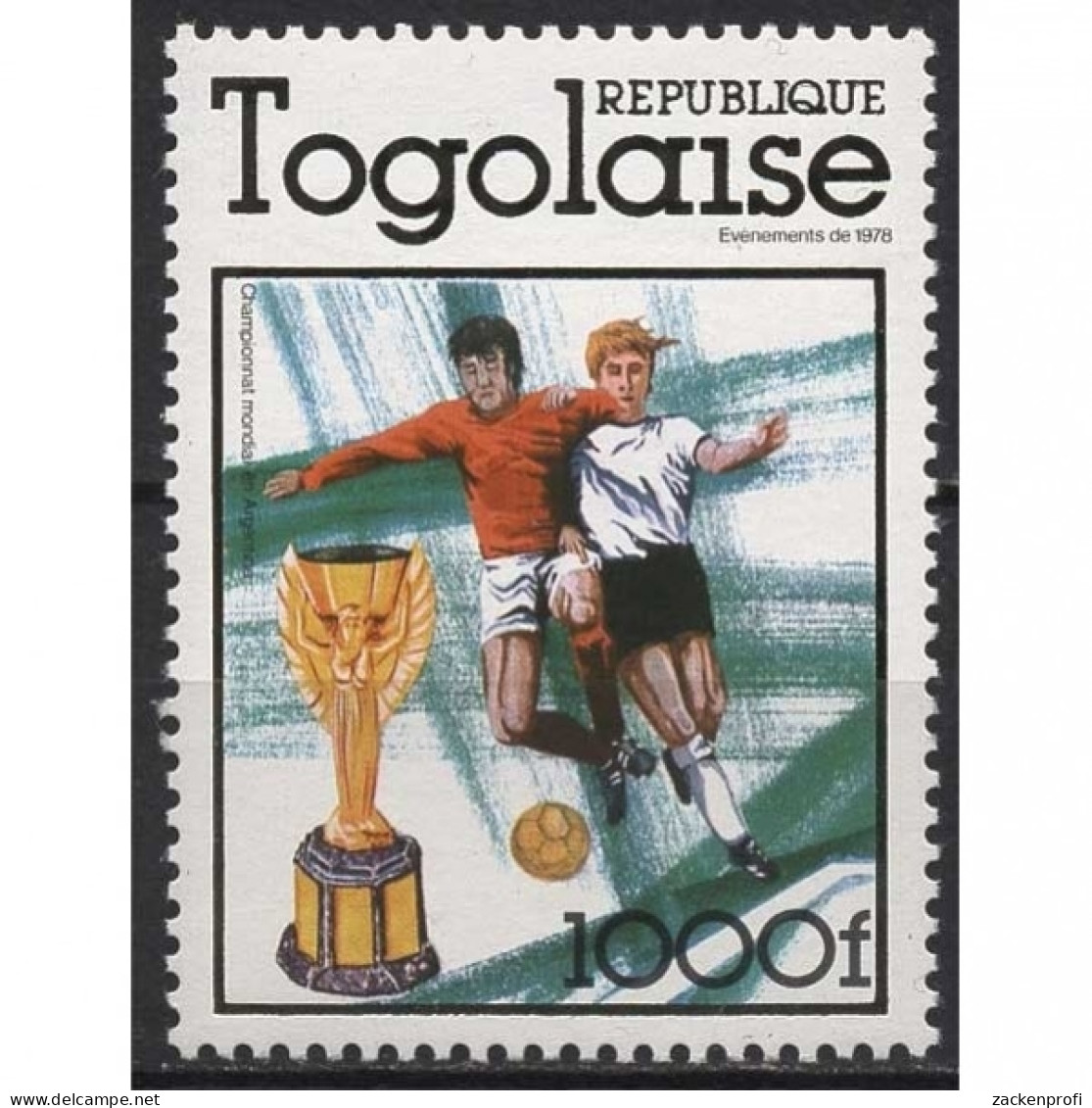 Togo 1978 Fußball-WM In Argentinien Spielszene 1282 A Postfrisch - Togo (1960-...)