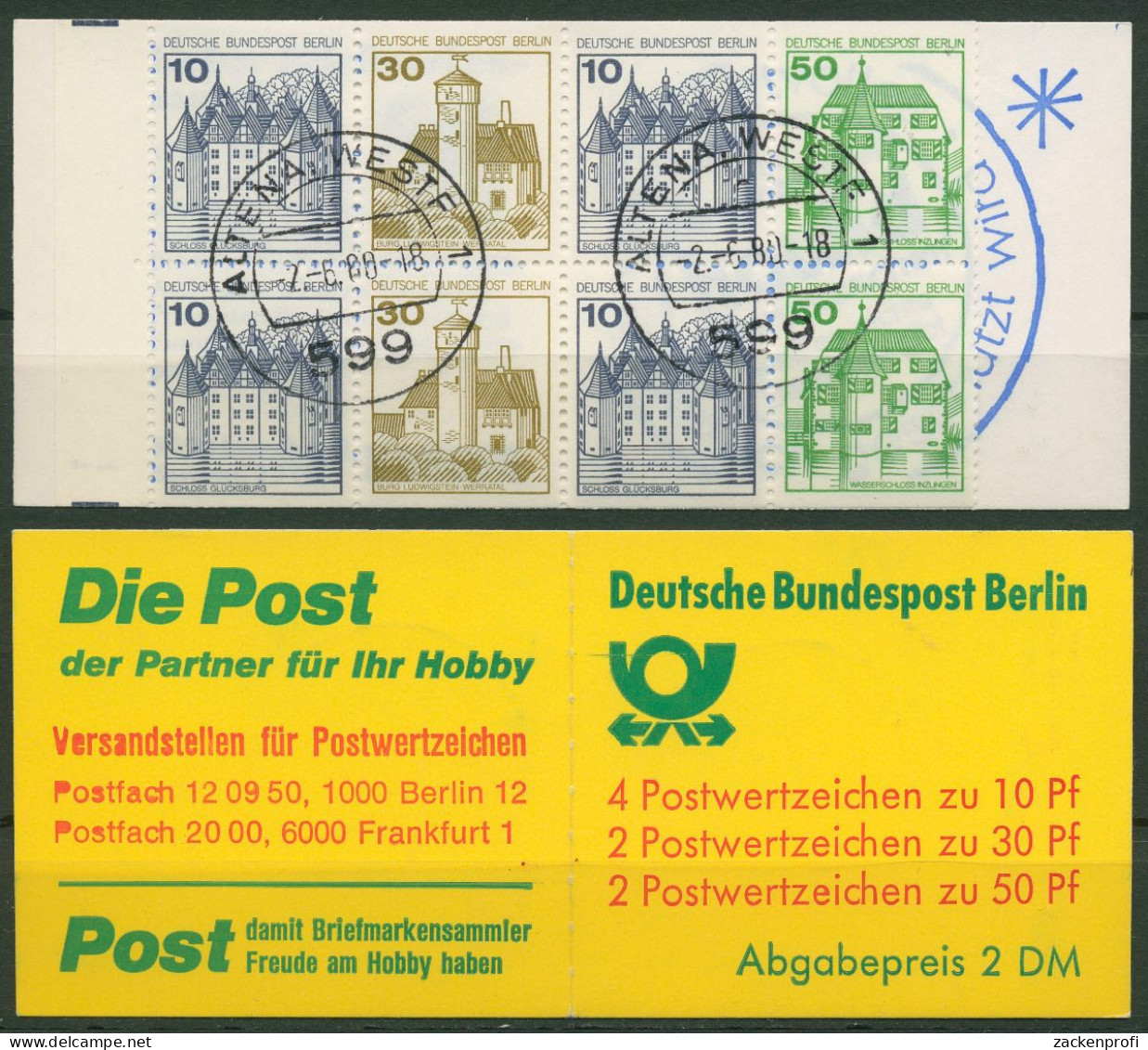 Berlin Markenheftchen 1980 Burgen Und Schlösser MH 11 B Gestempelt - Postzegelboekjes