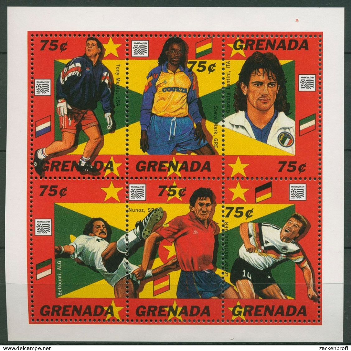 Grenada 1994 Fußball-WM USA Kleinbogen 2801/06 K Postfrisch (C94584) - Grenada (1974-...)