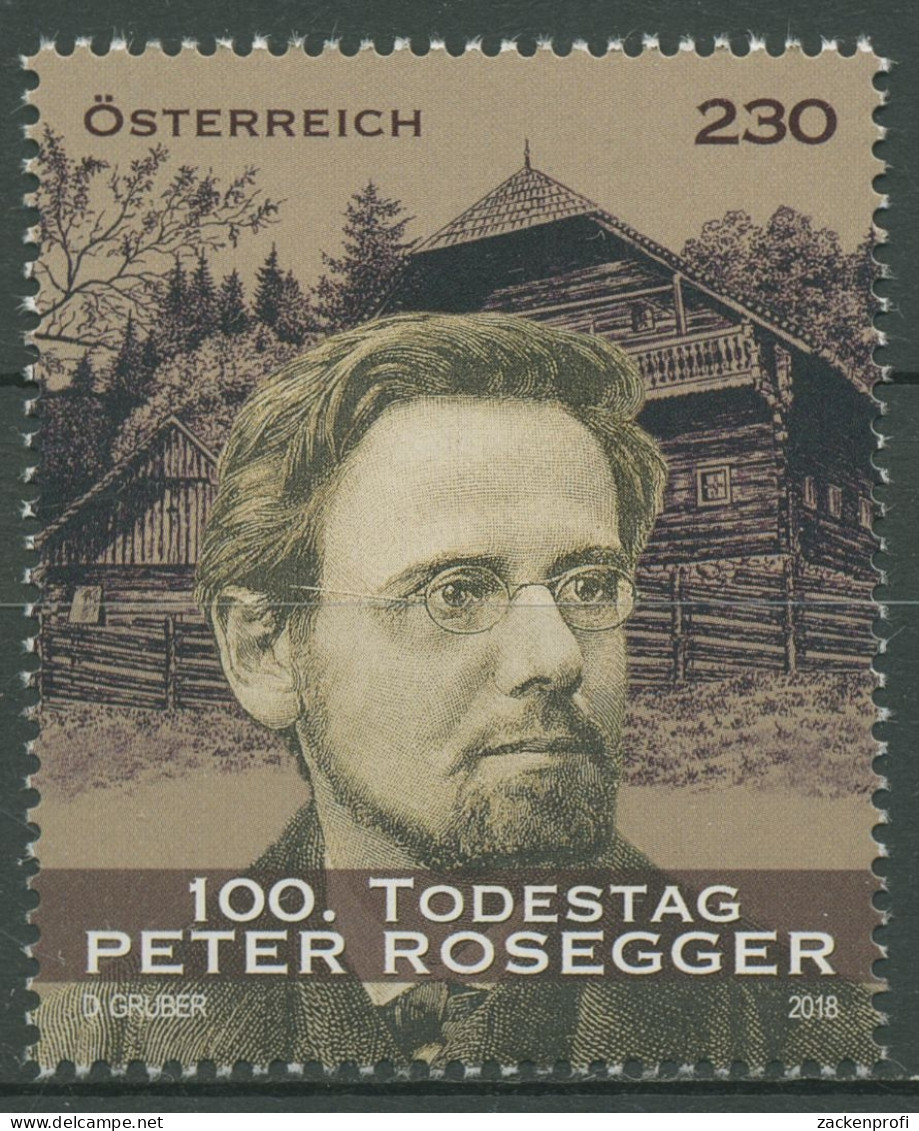 Österreich 2018 Schriftsteller Peter Rosegger 3402 Postfrisch - Ungebraucht