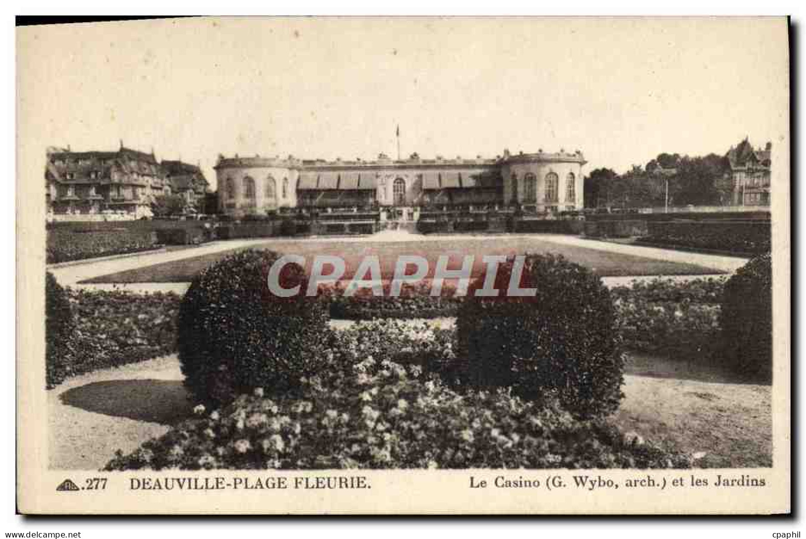 CPA Deauville Plage Fleurie Le Casino Vu Des Jardins - Deauville