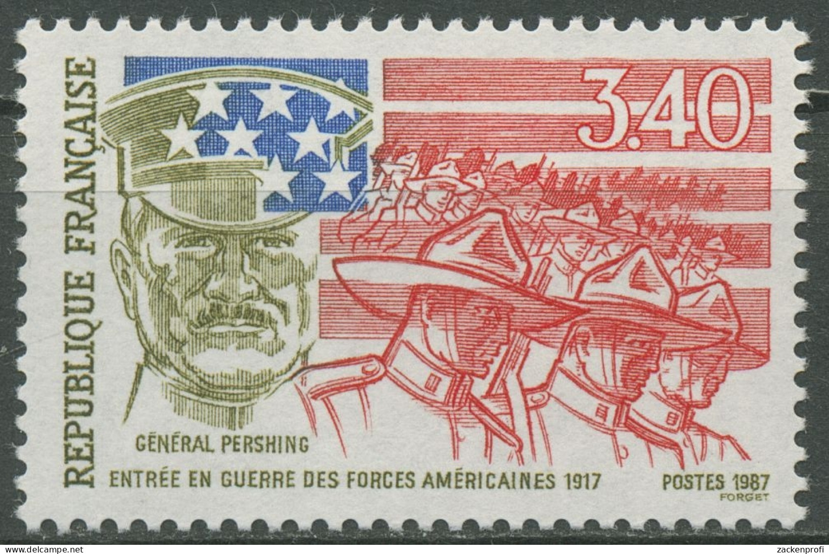 Frankreich 1987 USA Beginn Erster Weltkrieg 2612 Postfrisch - Unused Stamps
