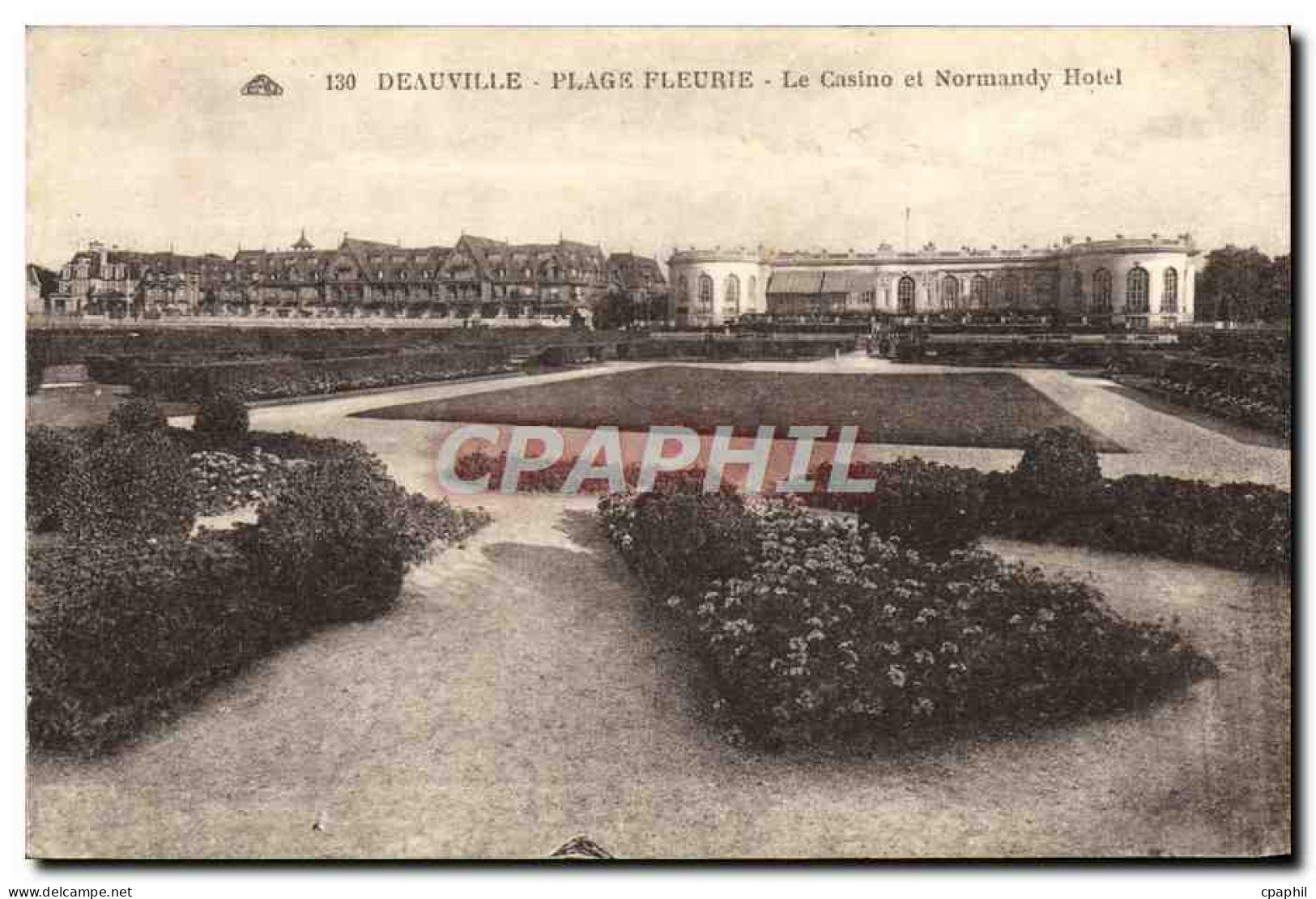 CPA Deauville Plage Fleurie Le Casino Et Normandy Hotel - Deauville