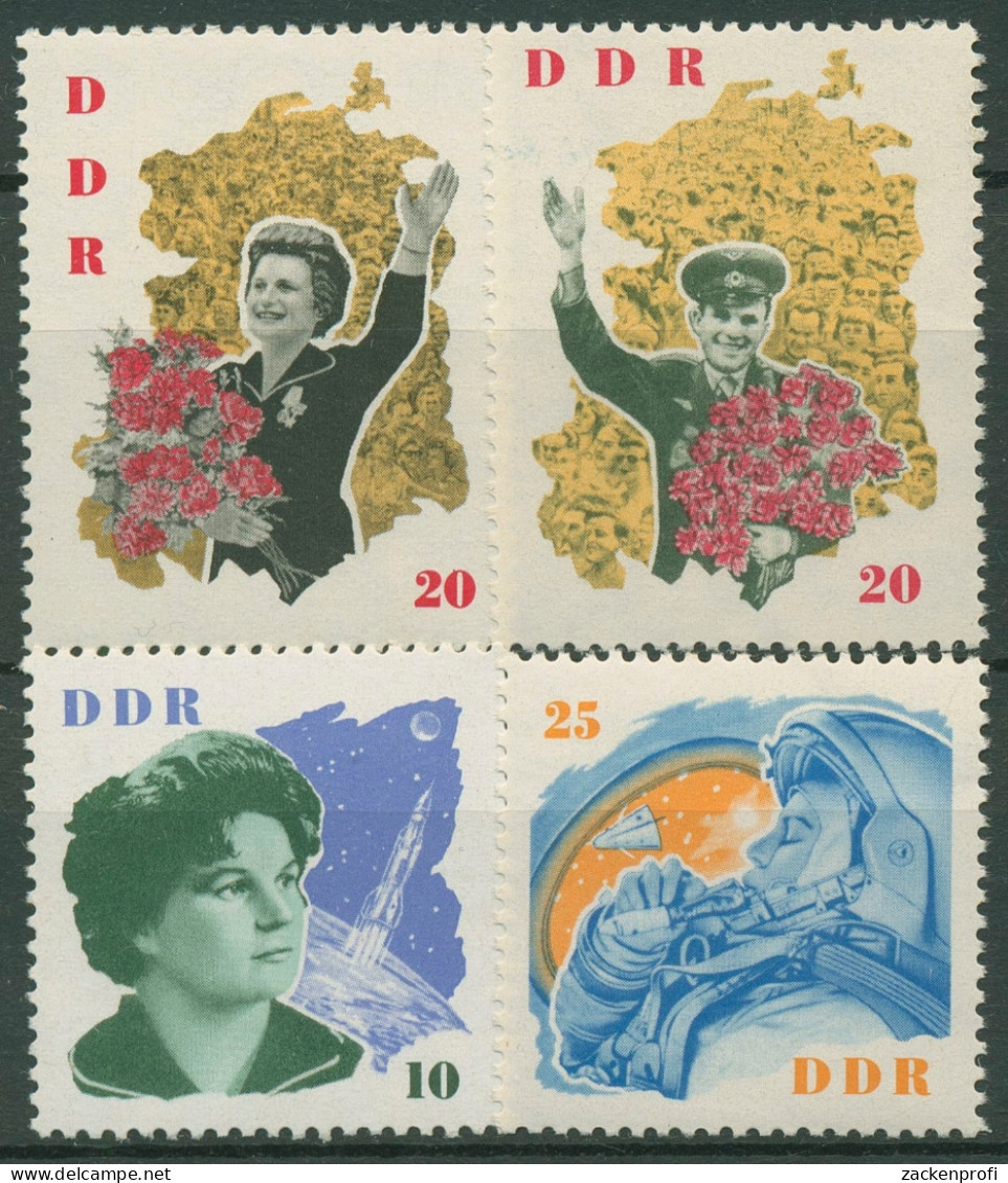 DDR 1963 Sowjetische Kosmonauten 993/96 Postfrisch - Unused Stamps
