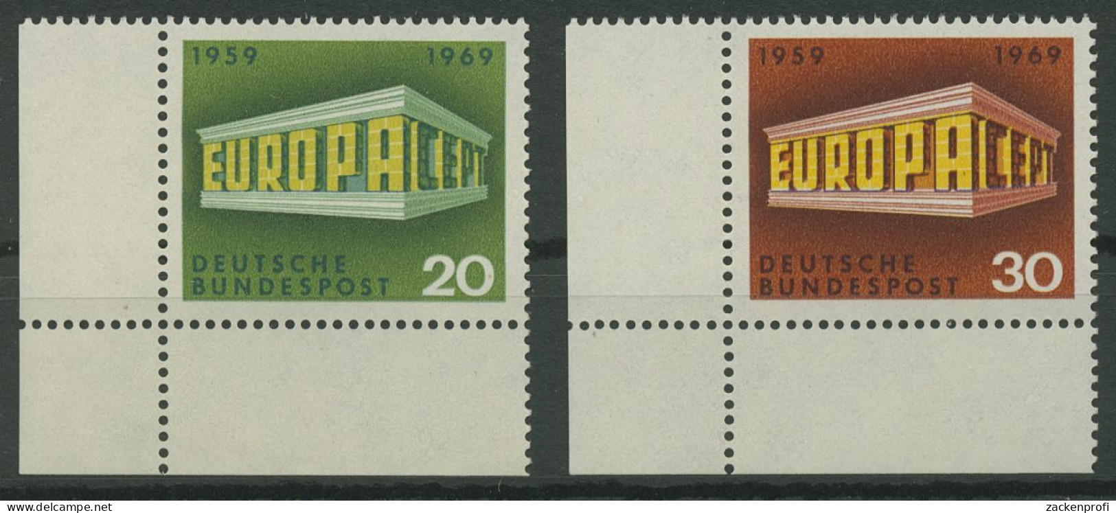 Bund 1969 Europa CEPT 583/84 Ecke 3 Unten Links Postfrisch (E817) - Nuovi