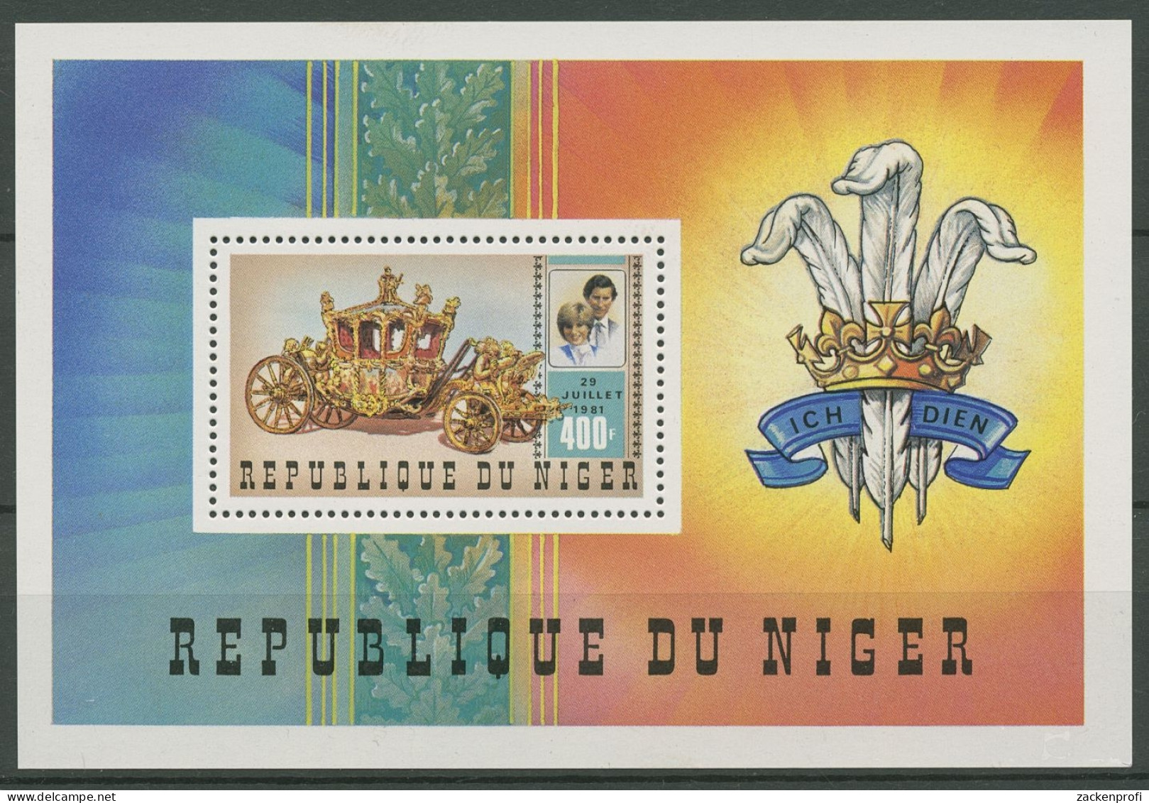 Niger 1981 Hochzeit Prinz Charles U. Diana Spencer Block 33 Postfrisch (C29386) - Niger (1960-...)