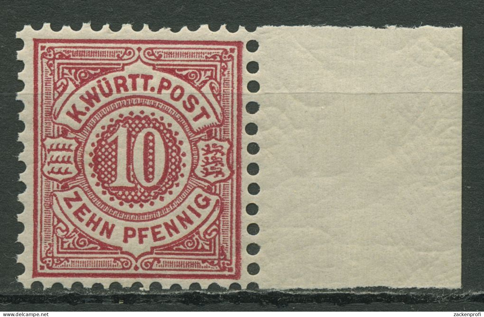 Württemberg 1875 Weiße Ziffern Im Kreis 46 C Mit Rand Postfrisch Geprüft - Ungebraucht
