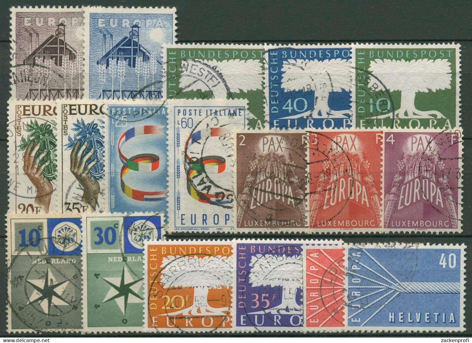 EUROPA CEPT Jahrgang 1957 Gestempelt Komplett (8 Länder) (SG18776) - Annate Complete