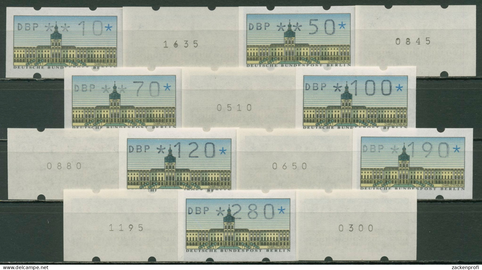 Berlin ATM 1987 Versandstellensatz Mit Zählnummer (14 Werte) VS 1 Nr. Postfrisch - Ongebruikt