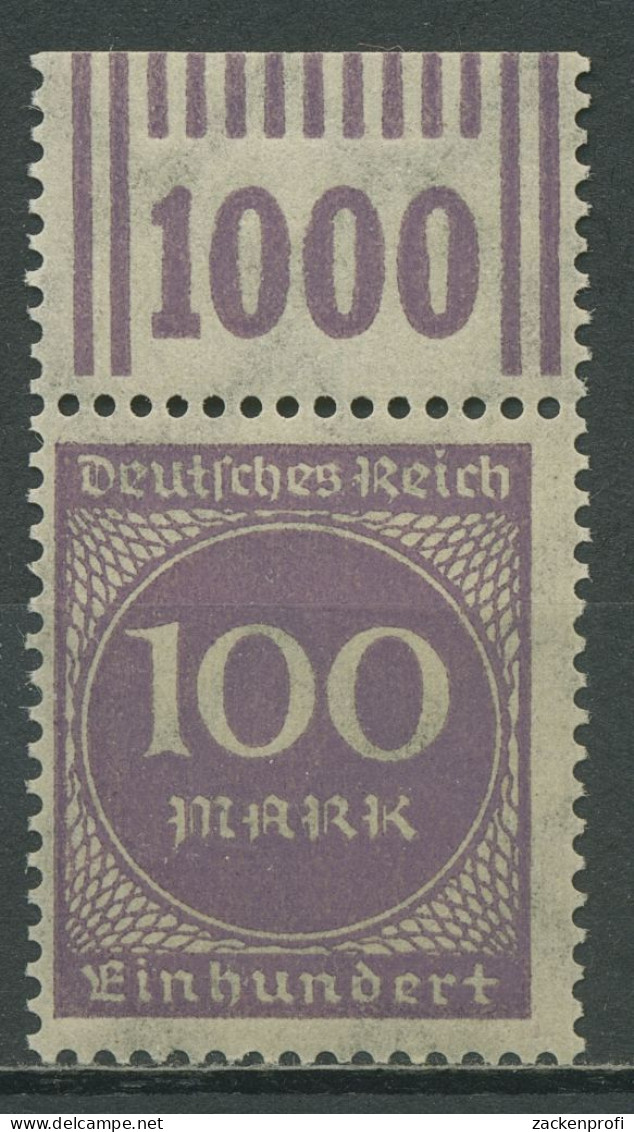 Deutsches Reich 1923 Ziffern Walzendruck Oberrand 268 B W OR 2'9'2 Postfrisch - Neufs