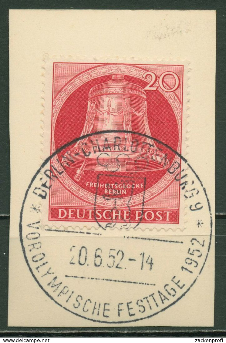 Berlin 1951 Freiheitsglocke, Klöppel Nach Links 77 Sonderstempel Briefstück - Used Stamps