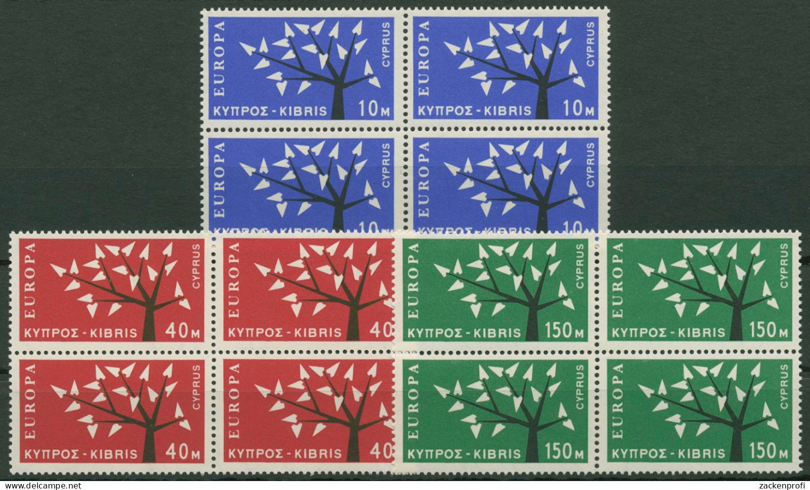 Zypern 1963 Europa CEPT Bäume 4er-Block 215/17 Postfrisch - Neufs