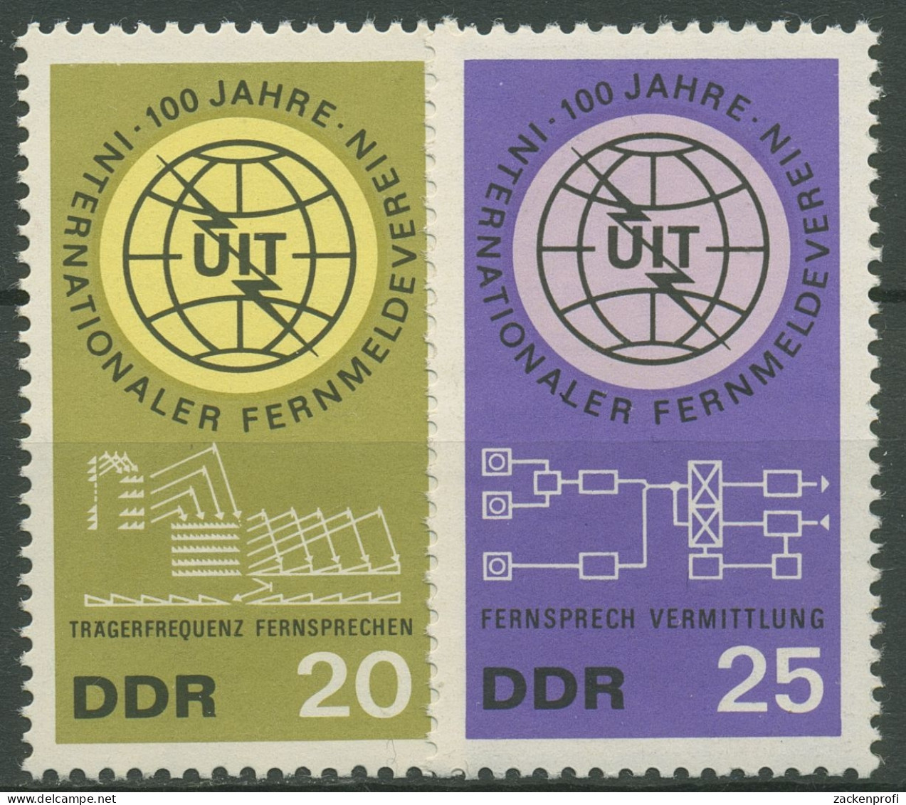 DDR 1965 Internationale Fernmeldeunion ITU 1113/14 Postfrisch - Unused Stamps