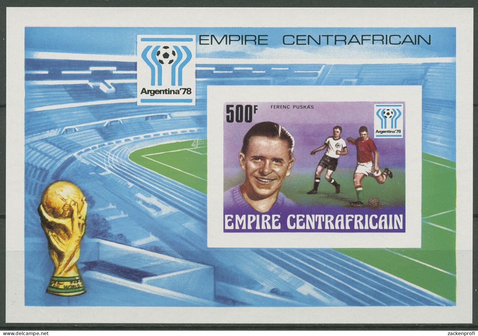 Zentralafrikanische Republik 1977 Fußball-WM '78 Block 20 B Postfrisch (C29675) - Centraal-Afrikaanse Republiek