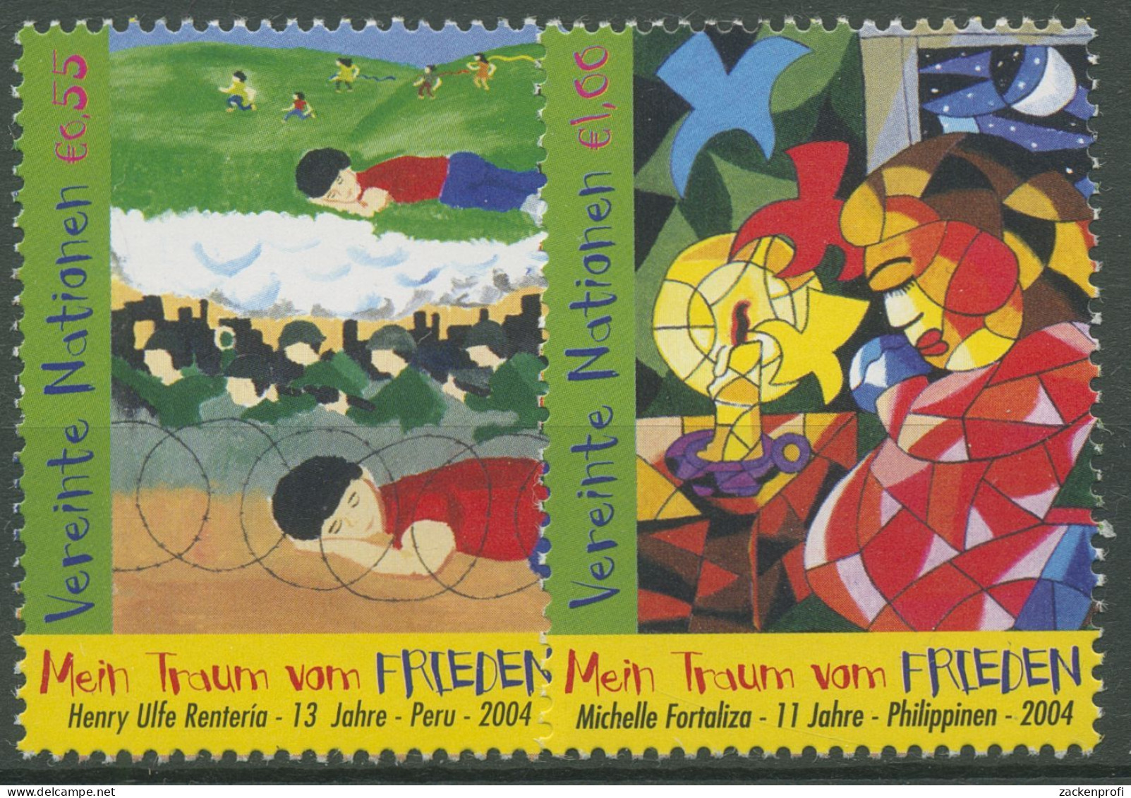 UNO Wien 2004 UNESCO Weltfriedenstag Zeichnungen 428/29 Postfrisch - Unused Stamps
