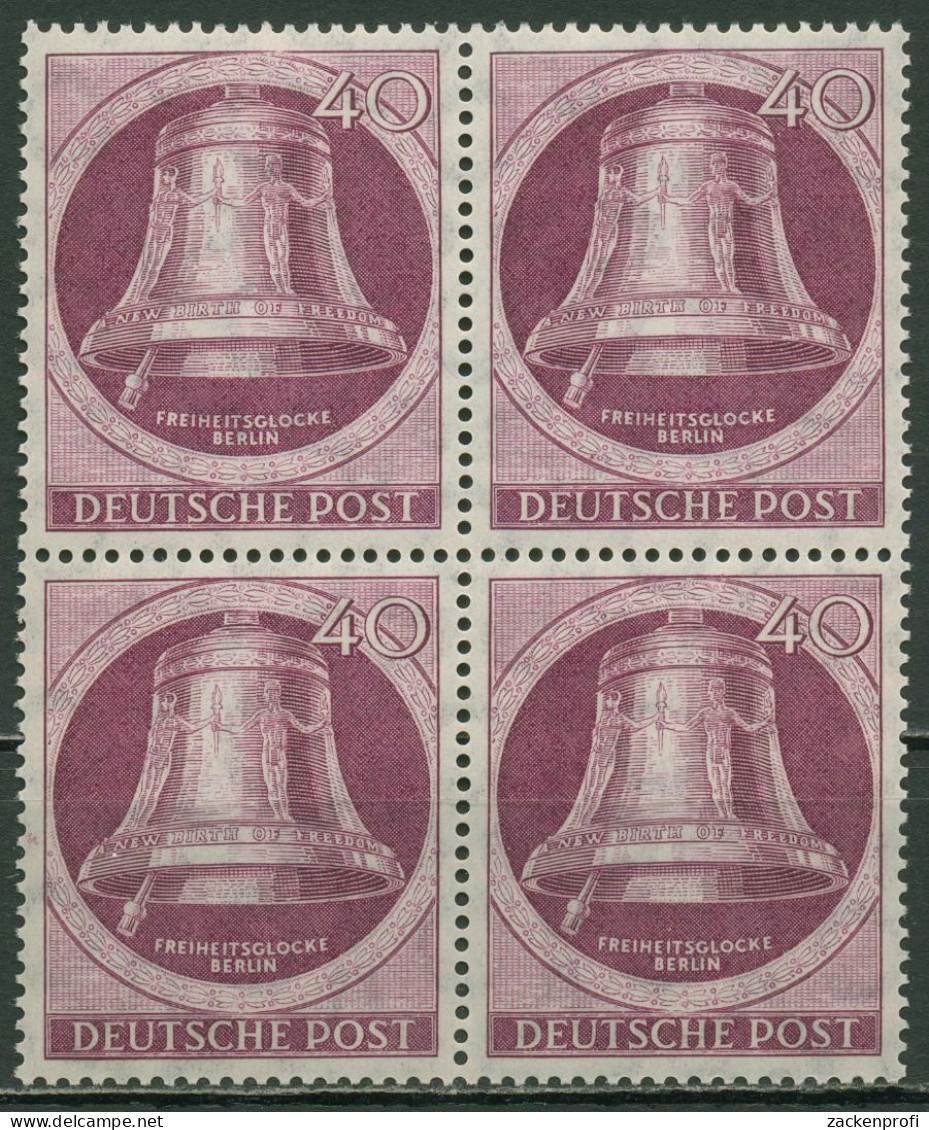 Berlin 1951 Freiheitsglocke, Klöppel Nach Links 79 4er-Block Postfrisch - Unused Stamps